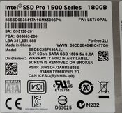 Intel Pro 2500 180 GB SSD Storage for sale