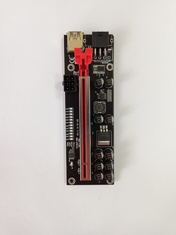 Riser PCI Express Adapter PCE164P-N09 V011-PRO for Bitcoin mining juoda-raudona