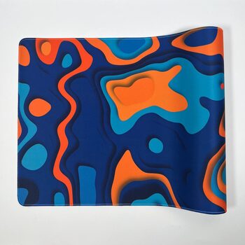 Extended Gaming Mousepad 90x40 cm - Abstract Blue and Orange Waves