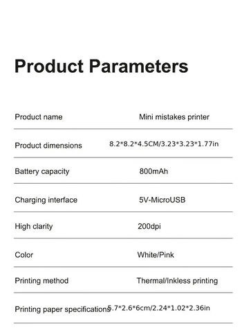 Redeem Nešiojamas Mini Termo Spausdintuvas – Universalus ir Patogus!