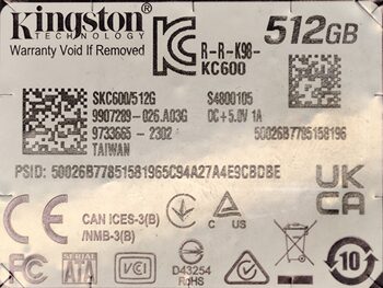 Kingston KC600 512 GB SSD Storage for sale