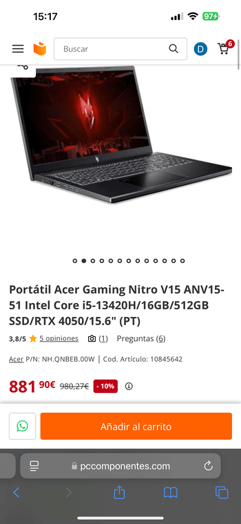 Acer nitro v15 for sale