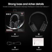  Onikuma B60 Black wireless gaming headphones (belaidės žaidimų ausinės)