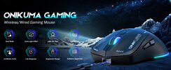 Onikuma CW917 Black Wireless gaming mouse (belaidė žaidimų pelė)