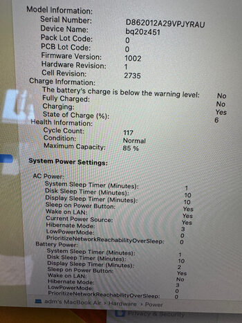 Apple MacBook Air Arm-based Apple M1 Arm-based M1 8-core / 16GB DDR4 / 256GB NVME / 49.9 Wh / Wi-Fi 6 AX201 / Space grey