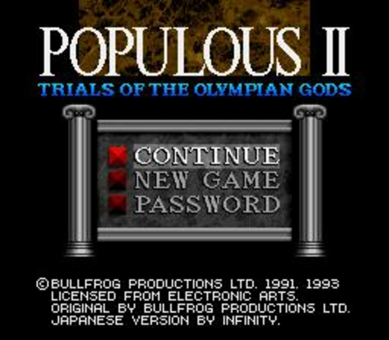Populous II: Trials of the Olympian Gods SEGA Mega Drive