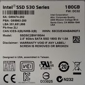 Intel 530 180 GB SSD Storage