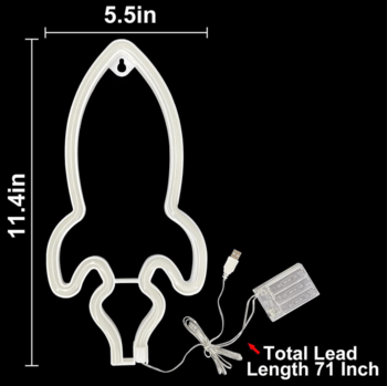 Redeem LED Neon dekoracija Raketa violetinės spalvos