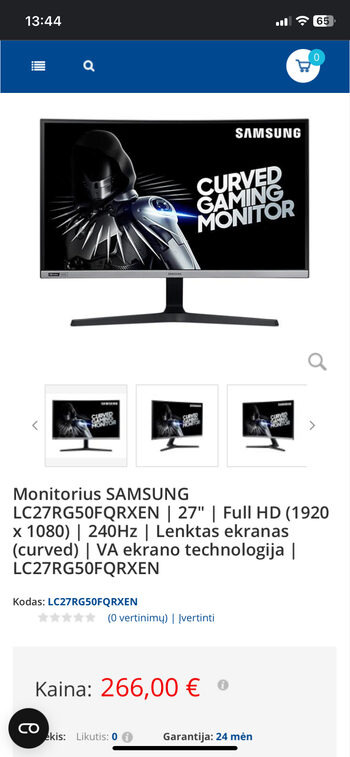 Get Samsung CRG5 240hz LENKTAS MONITORIUS