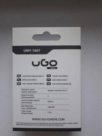 Kompiuterine pelė Umy-1007 Ugo Optic mouse  for sale