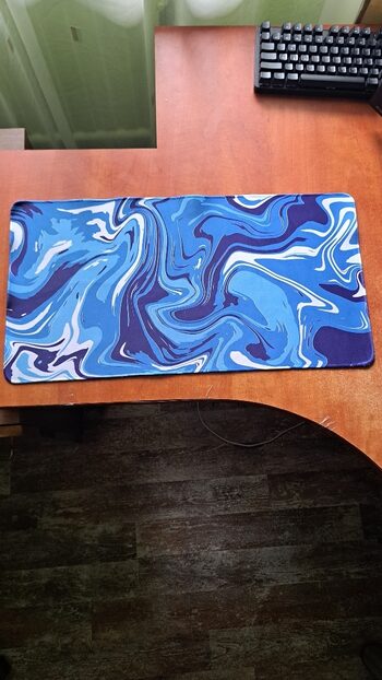 Blue & White Marble 59x30 MousePad
