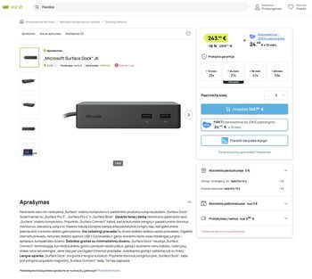 Microsoft Surface Dock 1661 + Surface charger 1749