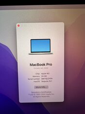 Macbook Pro 13", M2, 256GB SSD, 24GB RAM, Silver