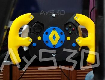 MOD F1 RENAULT Agarres color Amarillo para Volante Logitech G920 de Xbox y pc 