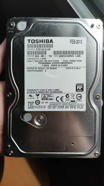 Toshiba 1 TB HDD Storage