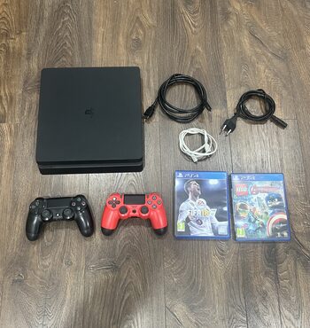 Playstation 4 Slim, Black, 500gb/2 pultai/2 žaidimai