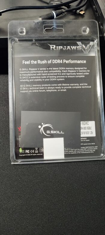 G.Skill Ripjaws V 16 GB (2 x 8 GB) DDR4-3600 Black PC RAM for sale