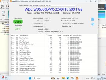 Toshiba 500 gb hdd 2.5 MQ01ACF050 ir Western Digital WD5000LPVX-08V0T Blue 500GB