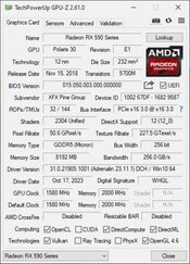 XFX Radeon RX 590 8 GB 1580-1600 Mhz PCIe x16 GPU