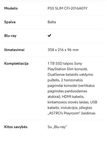 Ps5 slim 1tb,visiskai naujas,neispakuotas,24 men garantija.