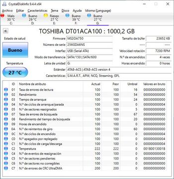 Toshiba 1 TB HDD Storage for sale