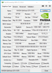 Gigabyte GeForce GTX 1070 8 GB 1594-1822 Mhz PCIe x16 GPU