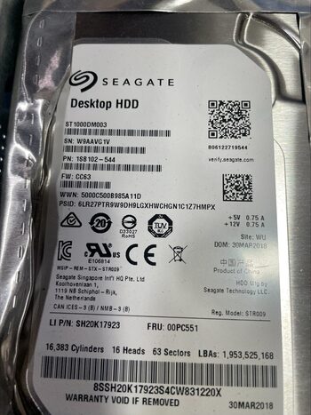 Seagate Barracuda 1 TB HDD Storage