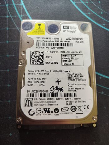 Wd Scorpio 250GB HDD