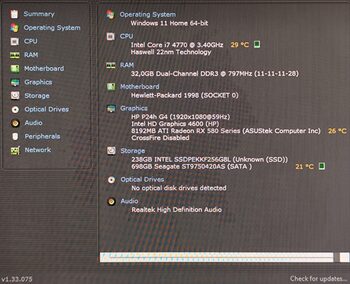 i7-4770/32GB RAM/RX580 8GB GPU/256GB SSD/750GB HDD/600W PSU