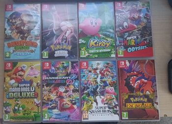 Nintendo Switch gris con 8 juegos 
