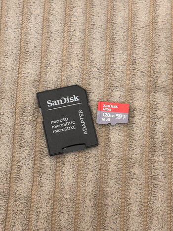 128GB SanDisk MicroSD + adapter