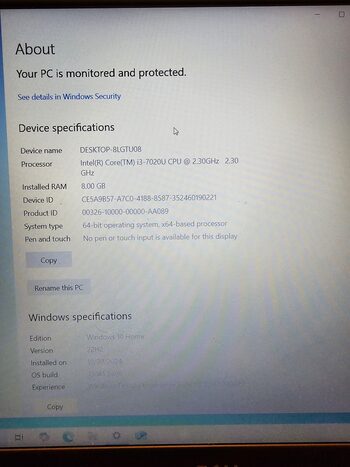 Dell inspirion 15 3584 i3-7020 8gb 128gb SSD 
