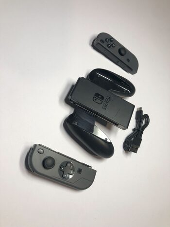 Nintendo Switch Genuine Gray Joy Con and Joy Con Grip HAC-011 and USB C cable