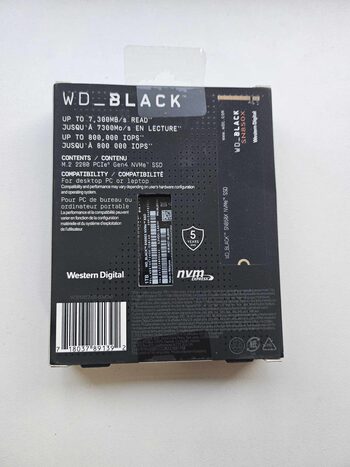 WD_BLACK SN850X NVMe SSD 1TB Internal SSD (Gaming Memory, PCIe Gen4 Technology, Read 7300MB/s, Write 6300MB/s) BlackWD_BLACK SN850X NVMe SSD 1TB Internal SSD (Gaming Memory, PCIe Gen4 Technology, Read 7300MB/s, Write 6300MB/s) Black