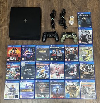 Playstation 4 Pro, Black, 1tb/2 pultai/20 žaidimu