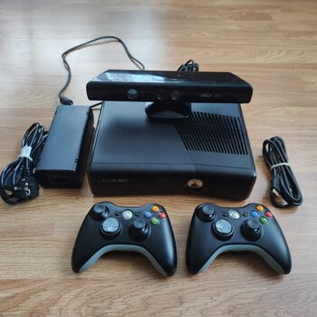 Xbox 360 S, Black, 250GB, KINECT, RGH3, 2 pultai, žaidimai