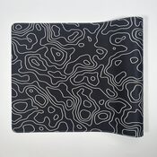 Extended Gaming Mousepad 90x40 cm - Abstract Black with White Fluid Lines