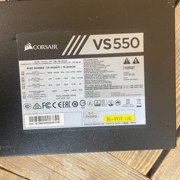 CORSAIR VS550 75-003436 550W Pcie 2x8 pin gpu ATX v2.31 PSU maitinimo blokas PC Power supply