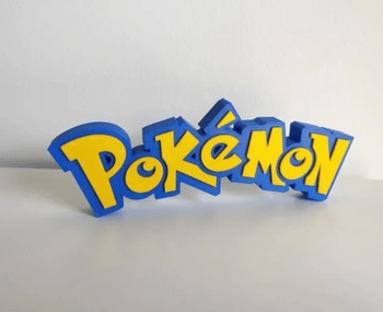 Letrero Pokémon en 3D