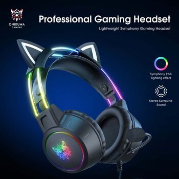  Onikuma X15 Pro Black Cat Ear