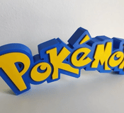 Letrero Pokémon en 3D