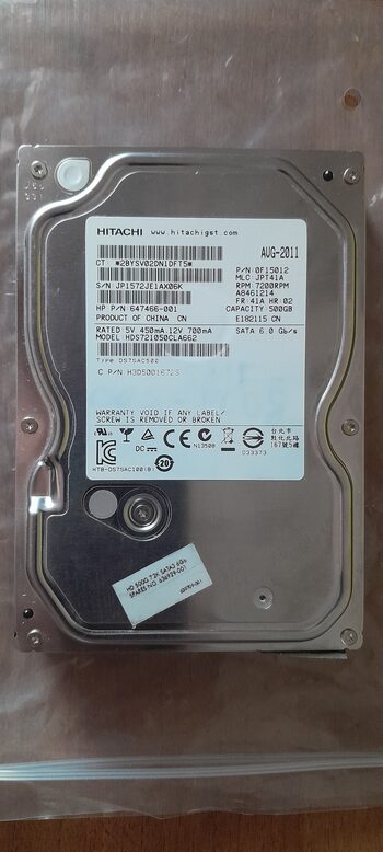 Hitachi 3,5' 500 GB HDD Storage SATA 6.0 Gb/s 7200 RPM