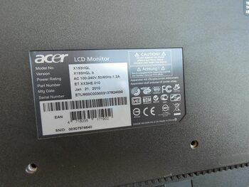 Monitor Acer 19" LCD X193HQL