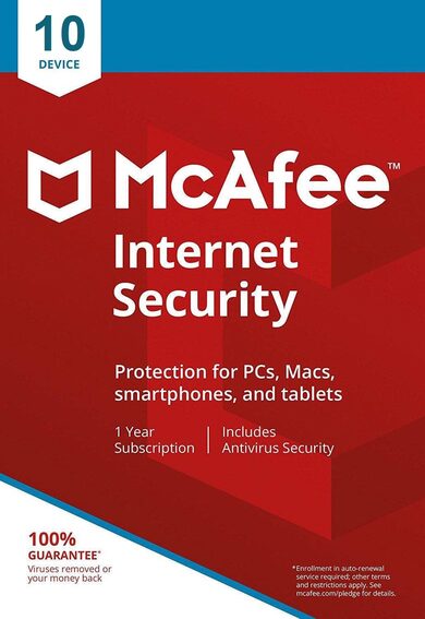 E-shop McAfee Internet Security (2021) 10 Device 1 Year Key EUROPE