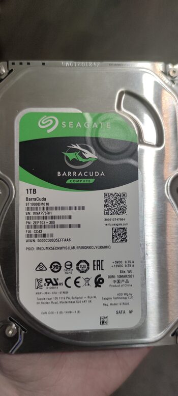 Seagate BarraCuda 1 TB HDD Storage