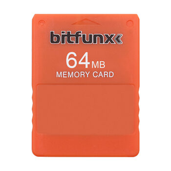 PS2 atrišimo atminties kortelė Bitfunx 64MB SOFTMOD FMCB V1.966, Oranžinė