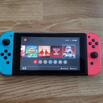 Nintendo Switch, Blue & Red, 32GB + 128 GB didelis komplektas!