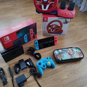 Nintendo Switch, Blue & Red, 32GB + 128 GB didelis komplektas!