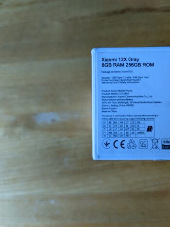 Xiaomi 12x 256gb 8gb RAM Gray