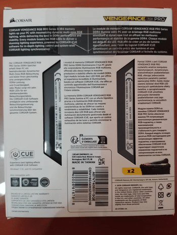 Corsair Vengeance RGB Pro 16 GB (2 x 8 GB) DDR4-3200 Black PC RAM
